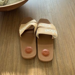 Nice woody canvas slides from Chloe.